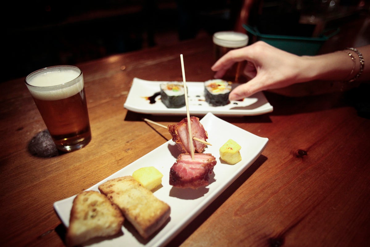 Los torreznos en León no podían faltar. Y el sushi, como novedad. Los torreznos en León no podían faltar. Y el sushi, como novedad.