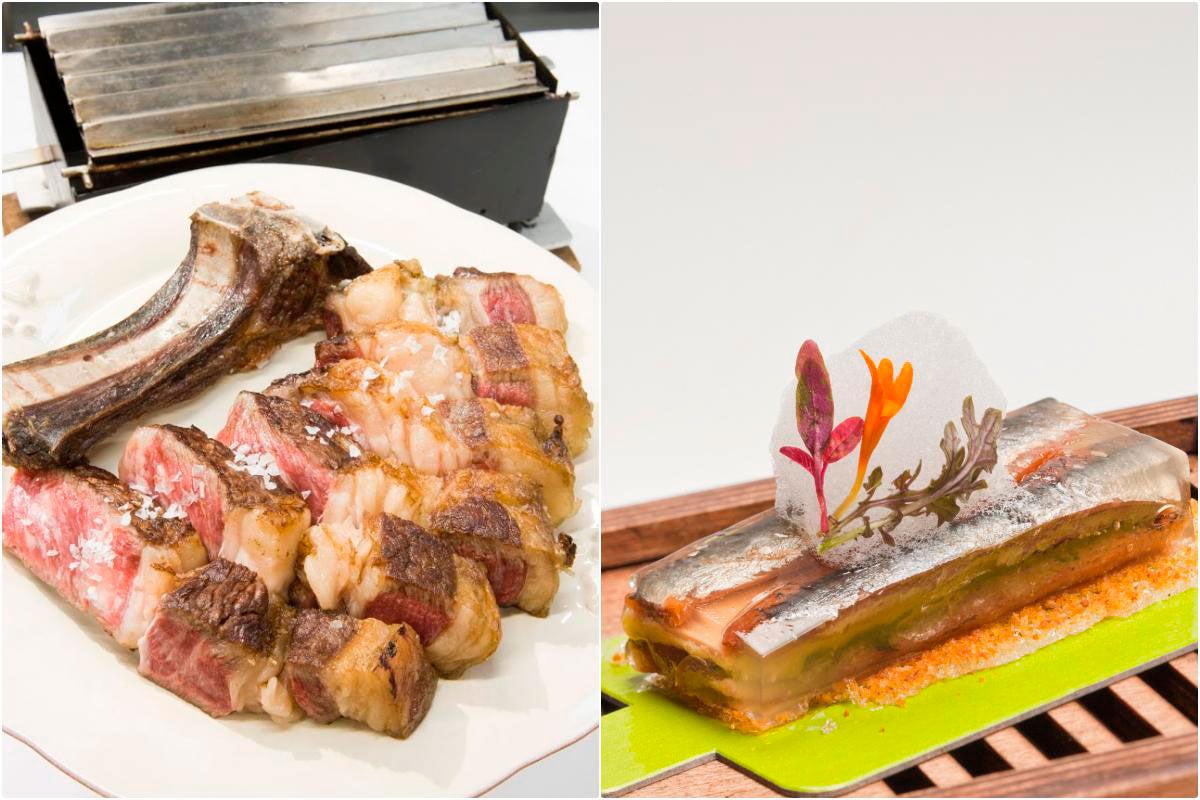 Chuletón y financier de ahumados y foie. Foto: Juanjo Pascual. Chuletón y financier de ahumados y foie. Foto: Juanjo Pascual.